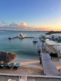 View from the restaurant to the marina and the channel.