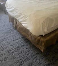 This was the bed when we walked in the room