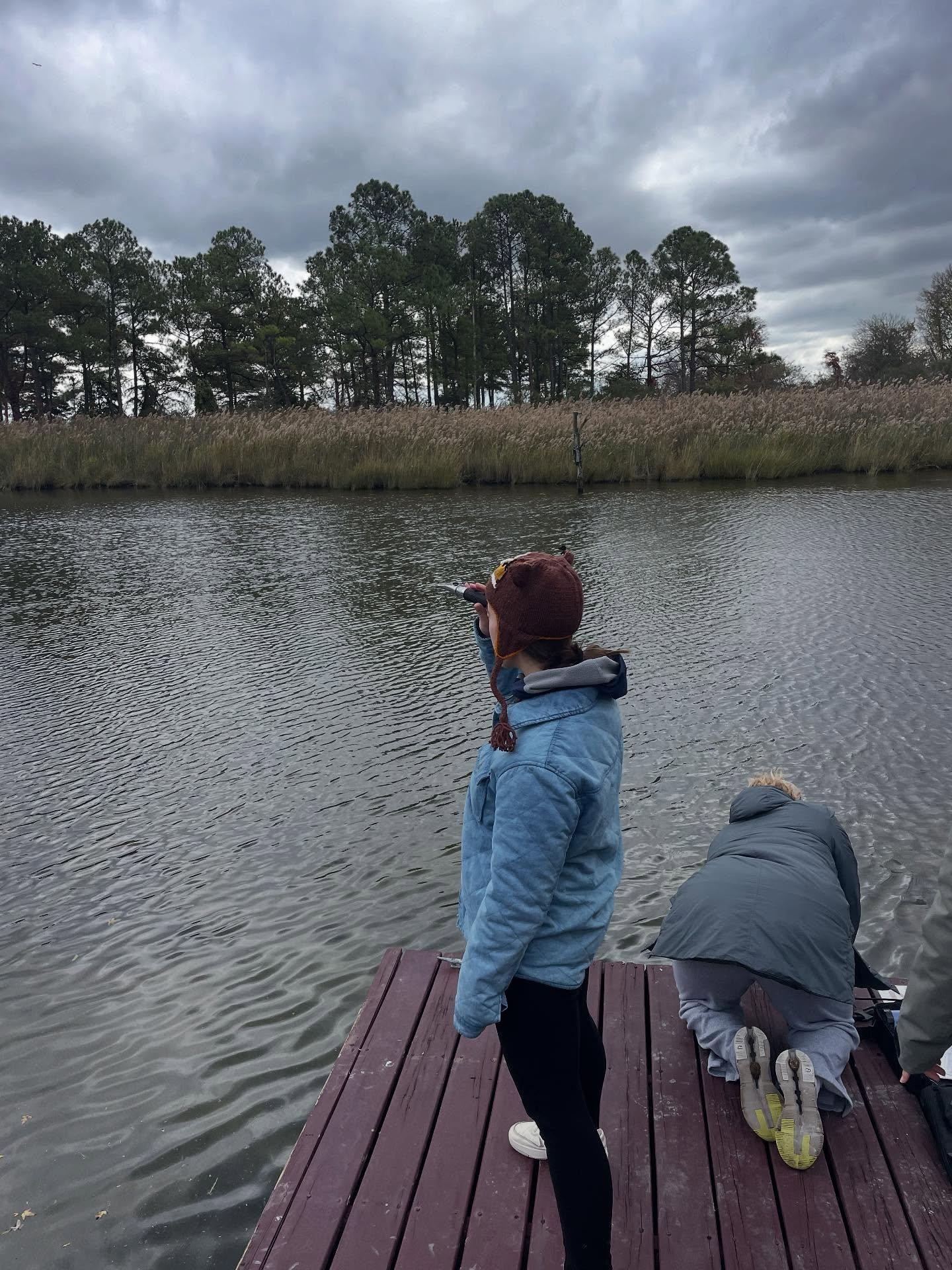 Salinity testing of the property tidal pond.