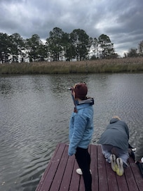 Salinity testing of the property tidal pond.