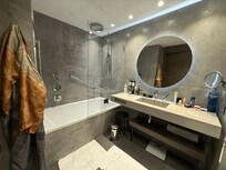 Fantastic rain shower (although it floods under the sink)