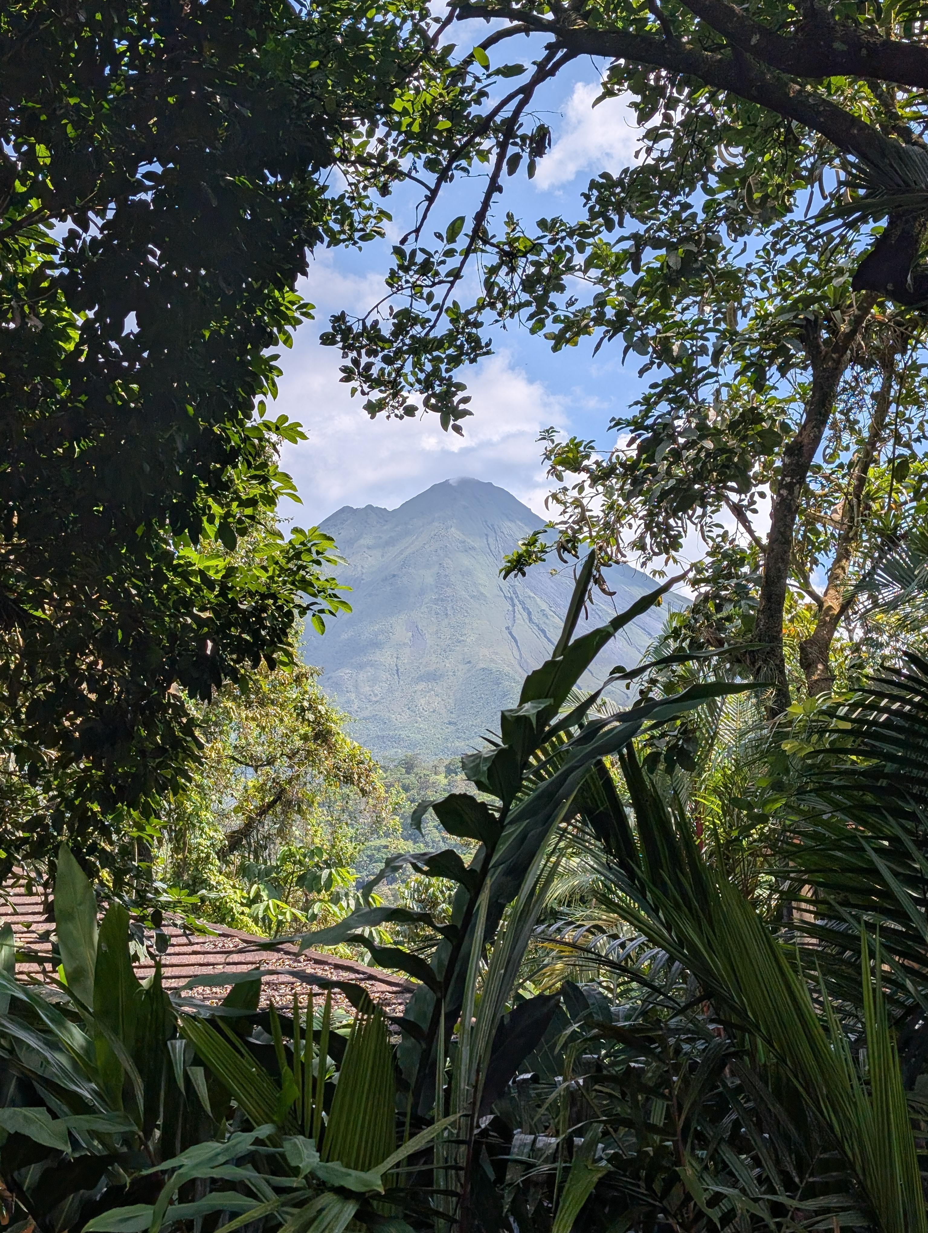 View of Arenal Volcano from our room.