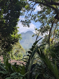 View of Arenal Volcano from our room.