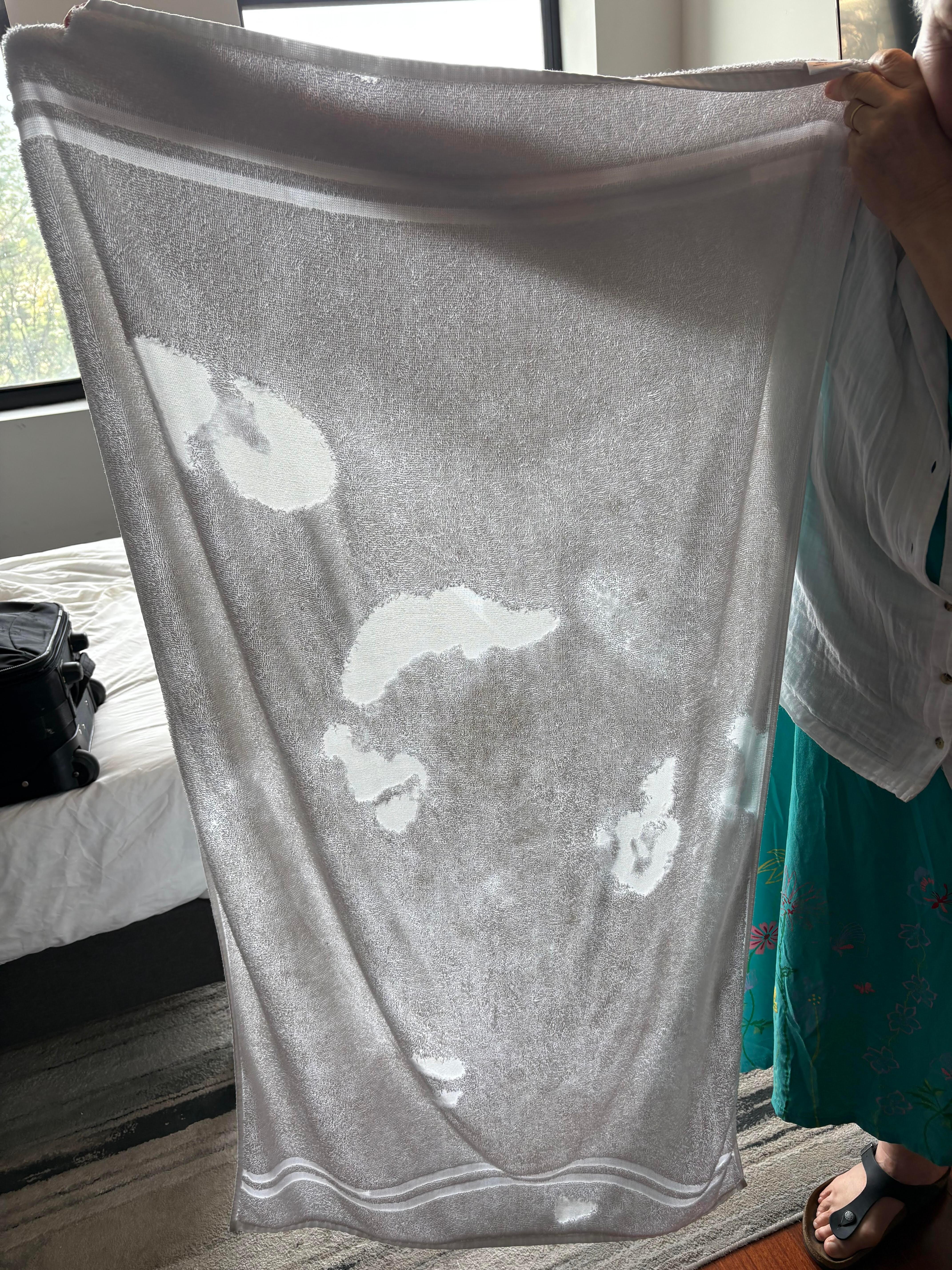 Threadbare towel