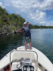 Bow fishing in the springs.
