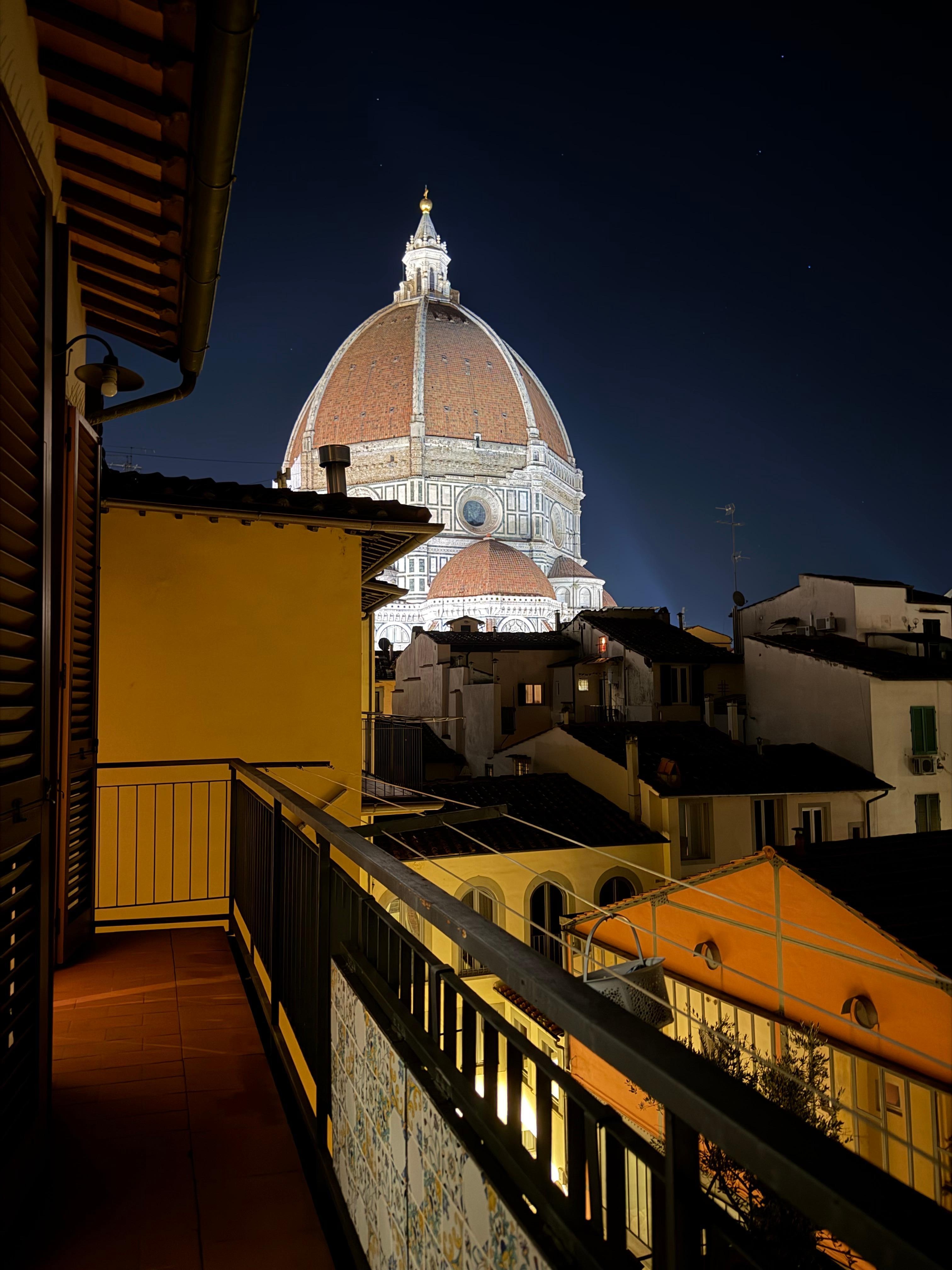 Nighttime view from the balcony