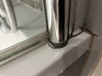 Dirty by shower door