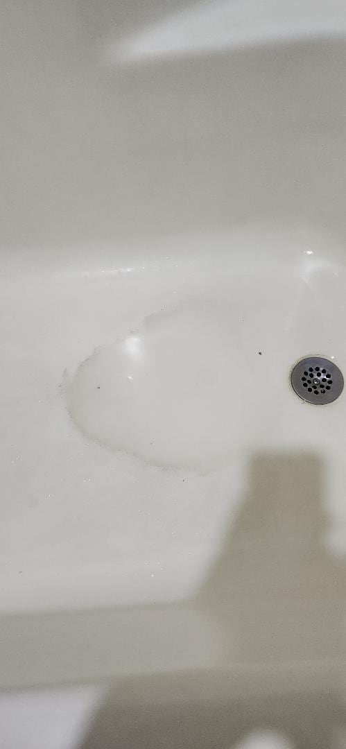 stained (looks brown in picture but really more rust colored)