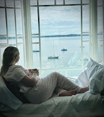 Morning coffee looking out one of the bedroom windows