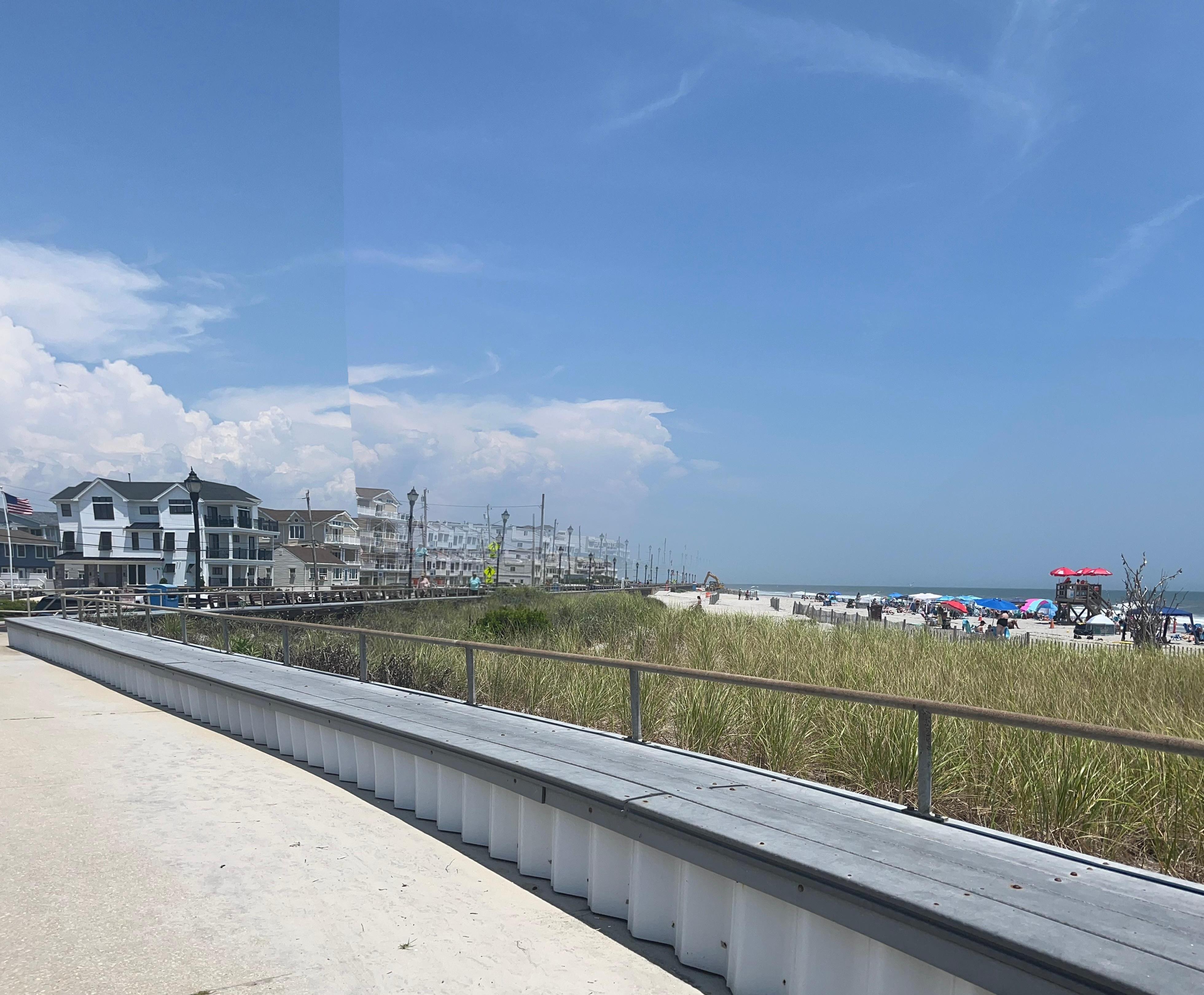 Concrete walkway on sea wall