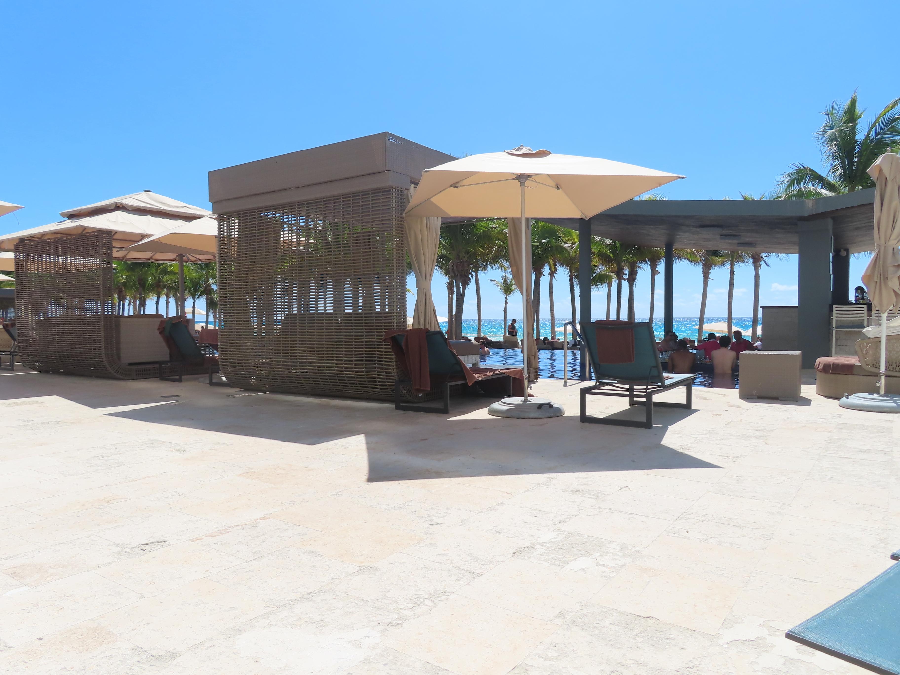 The pool area