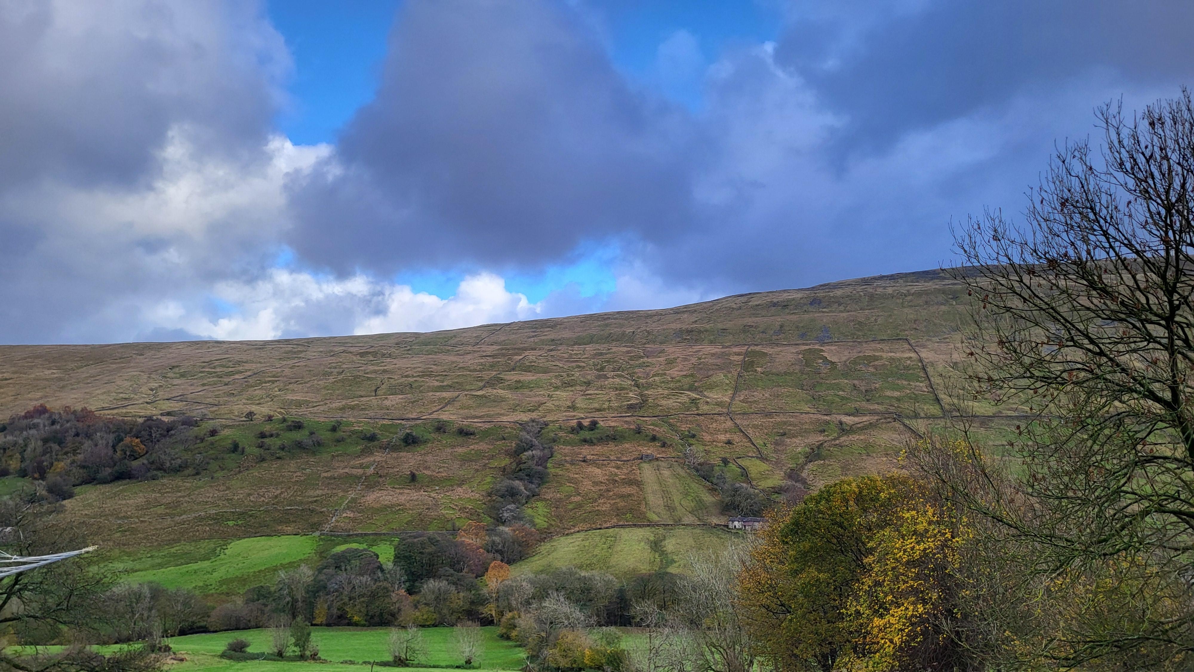 View across valley from house