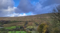 View across valley from house