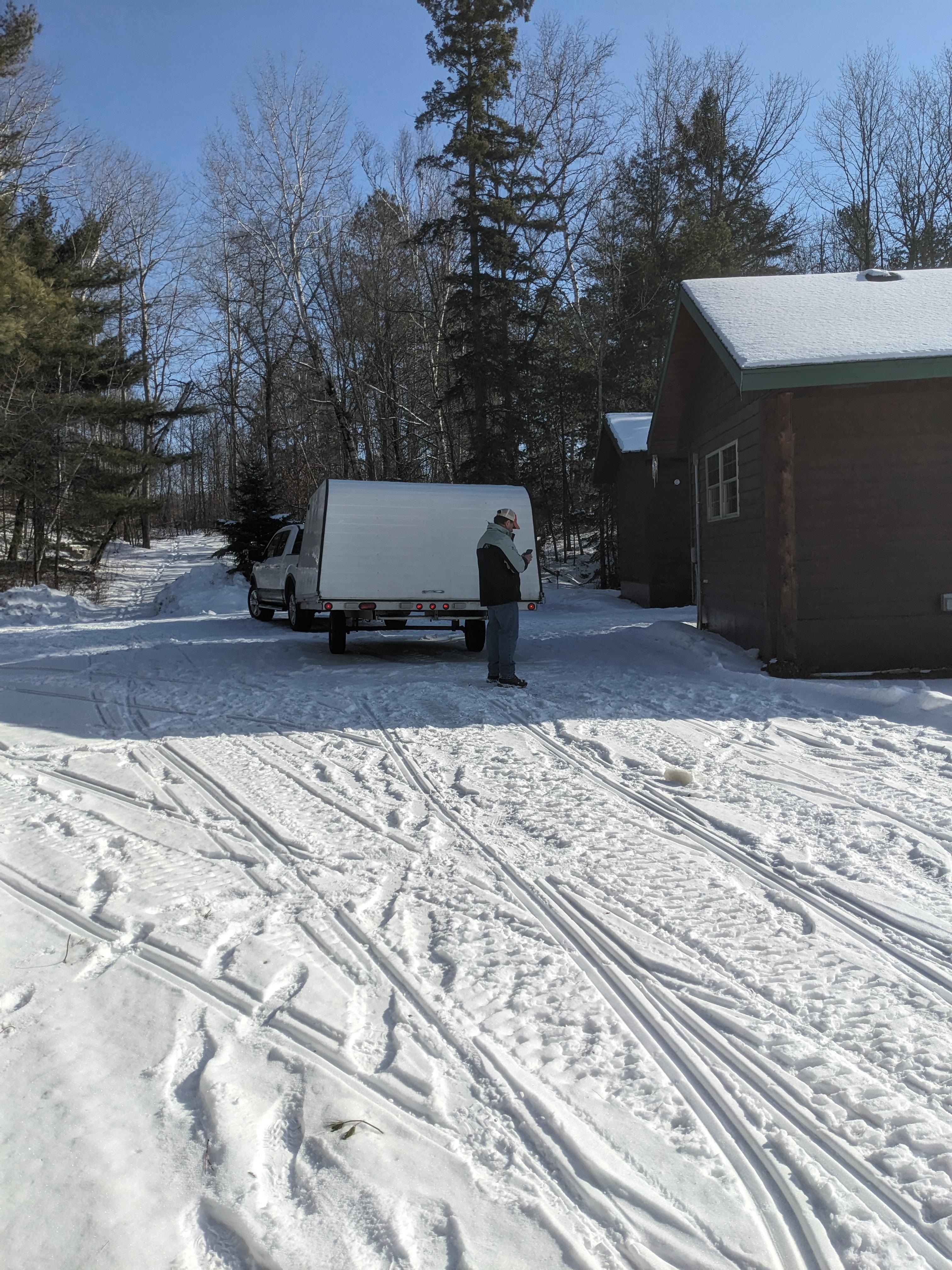 Parking area of cabin.