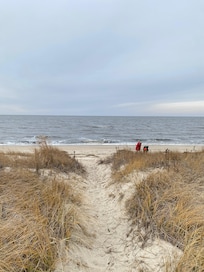 Path to the beach at end of street