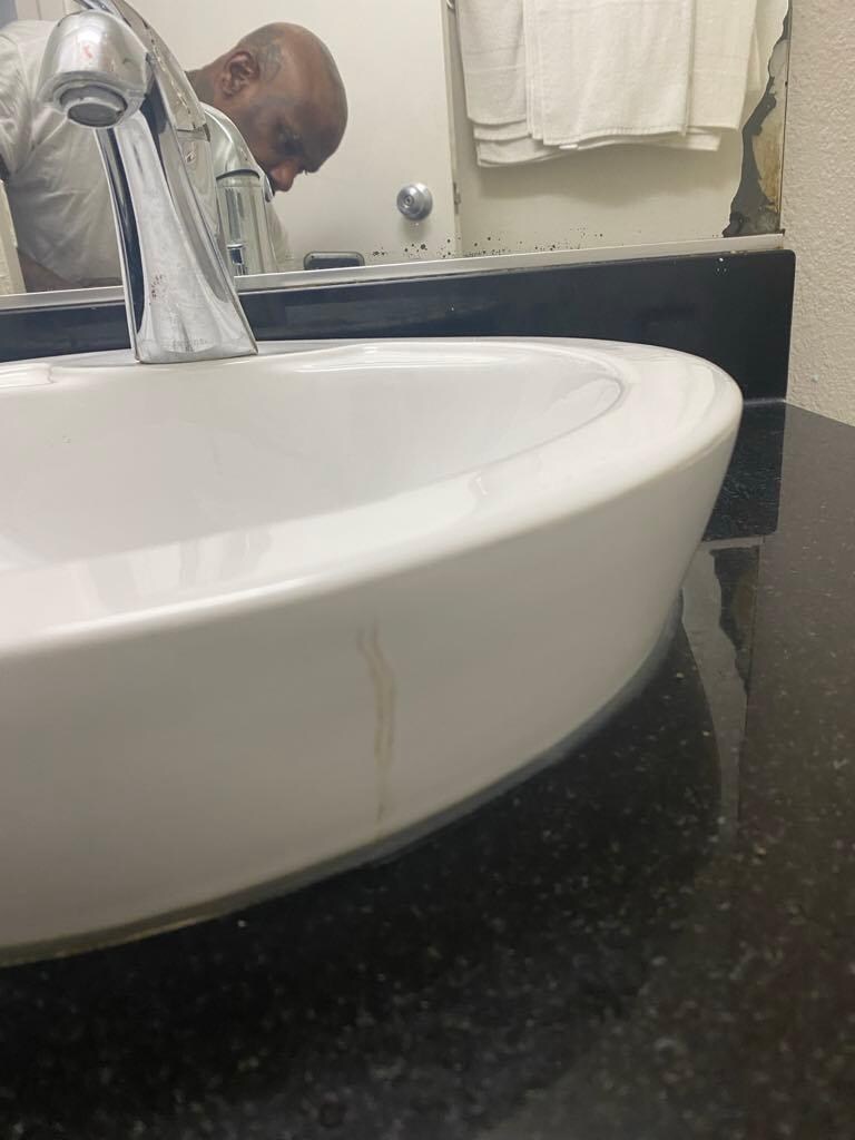 Blood on sink