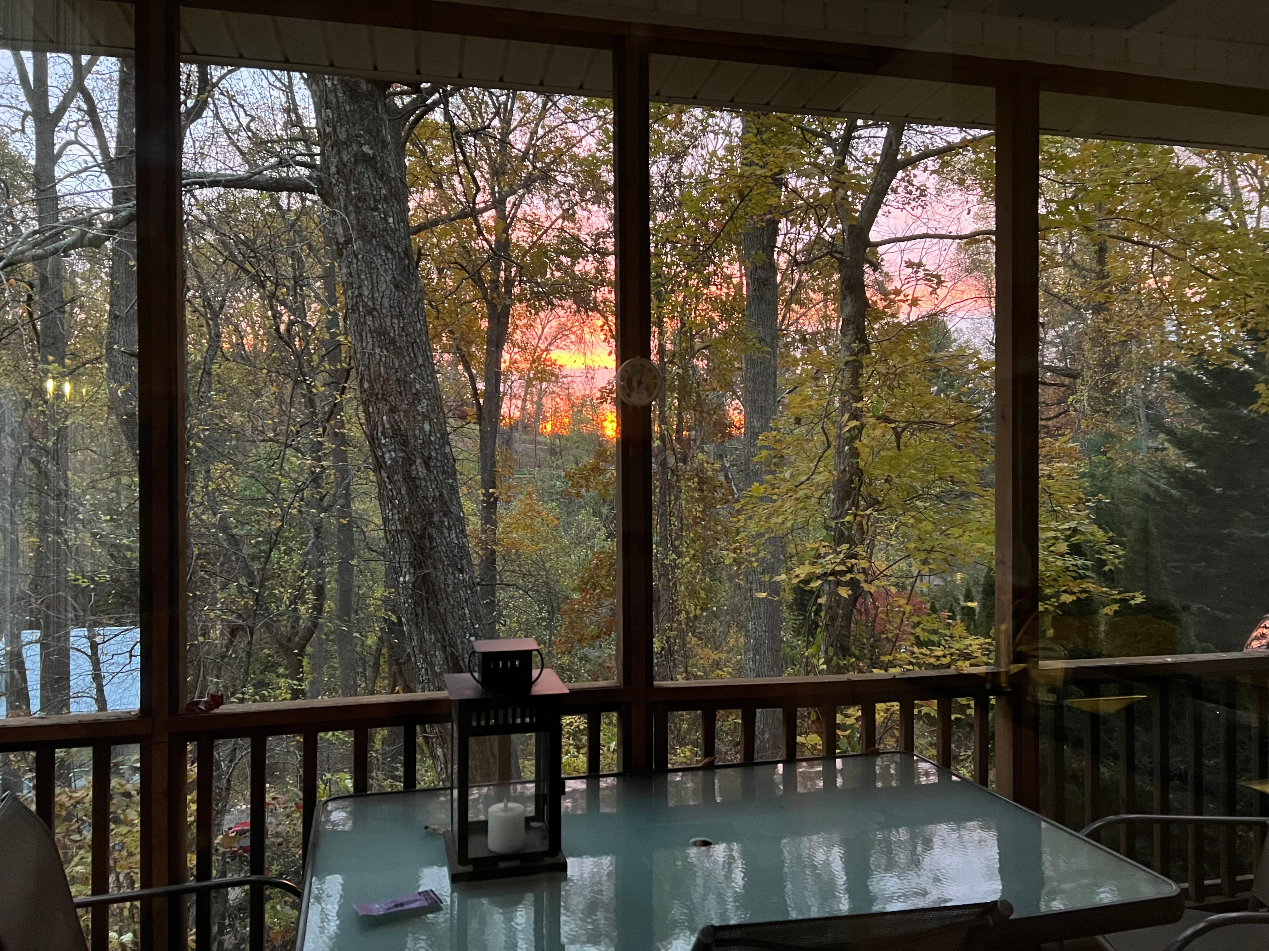 Watching the sunrise.