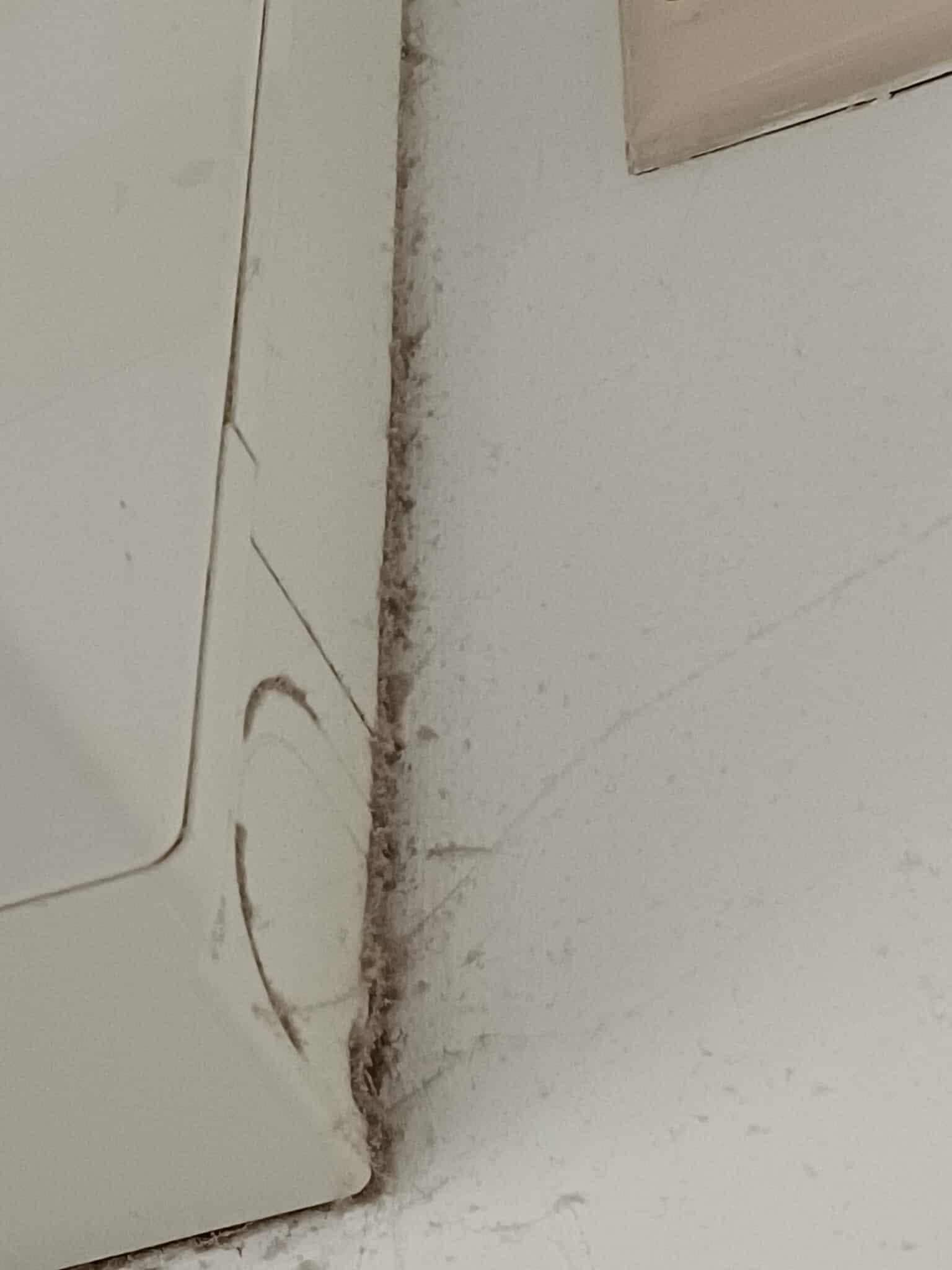 Dust around the air conditioner