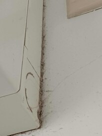 Dust around the air conditioner