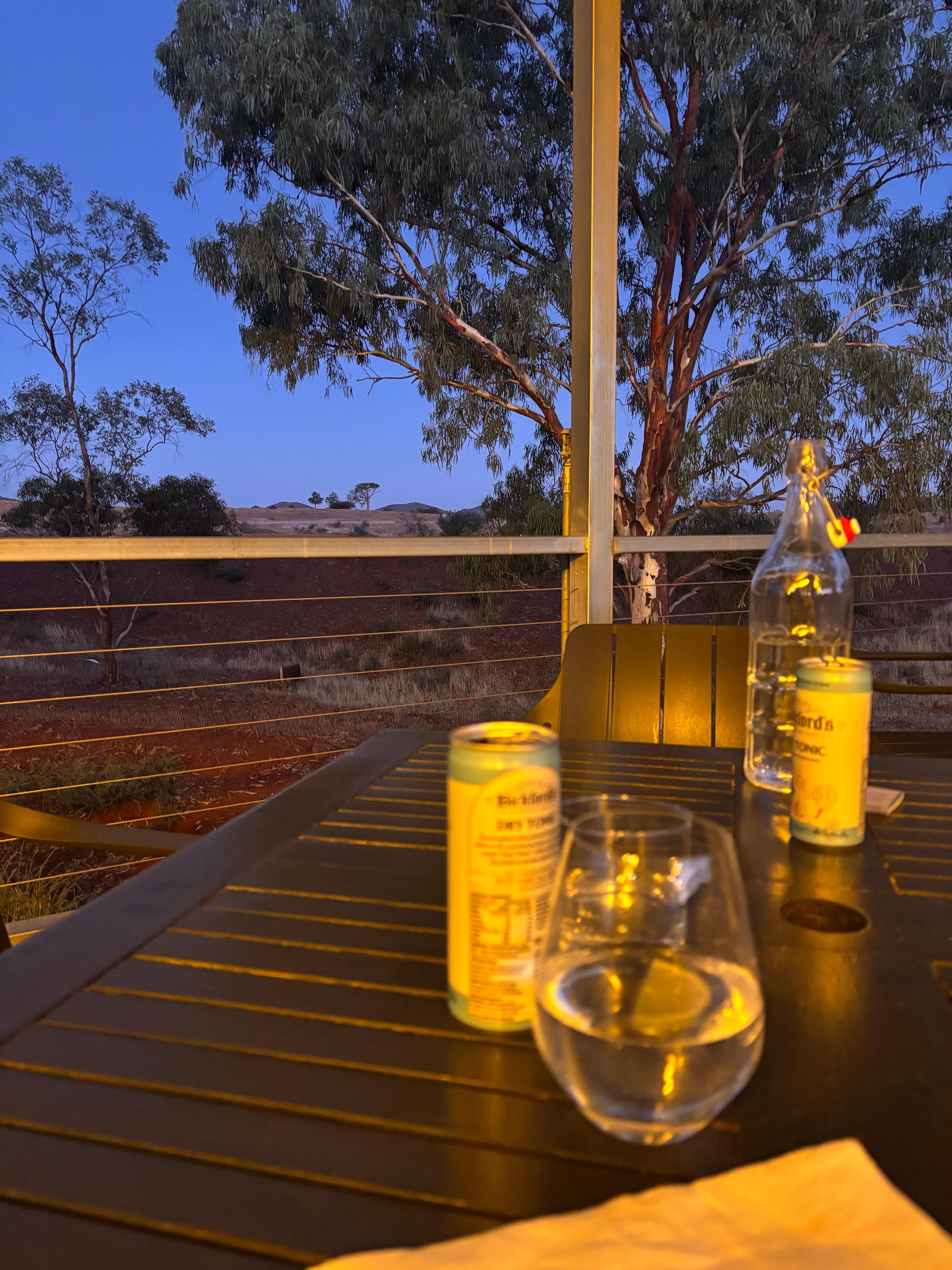 View from outside seating at Woolshed restaurant 