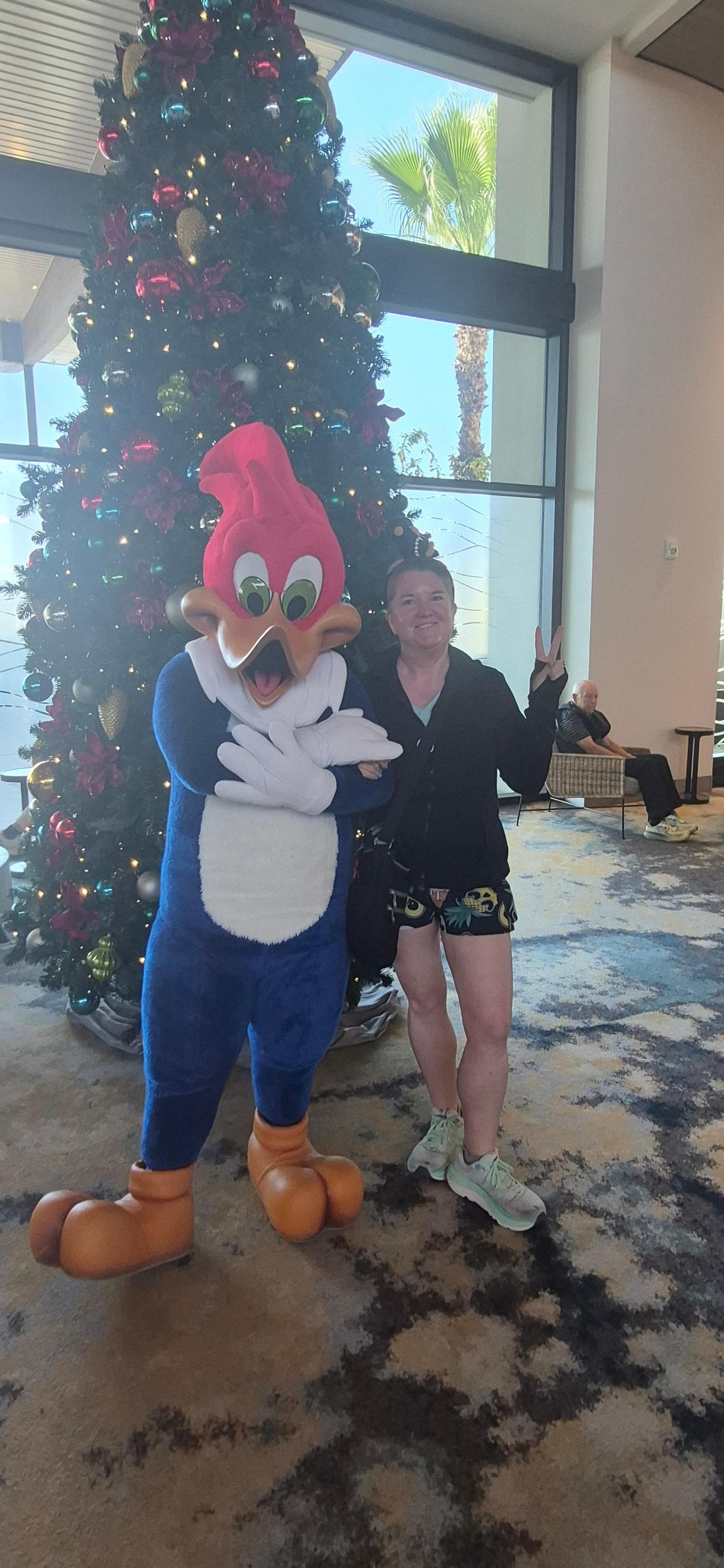 Character meeting in the lobby at Dockside.