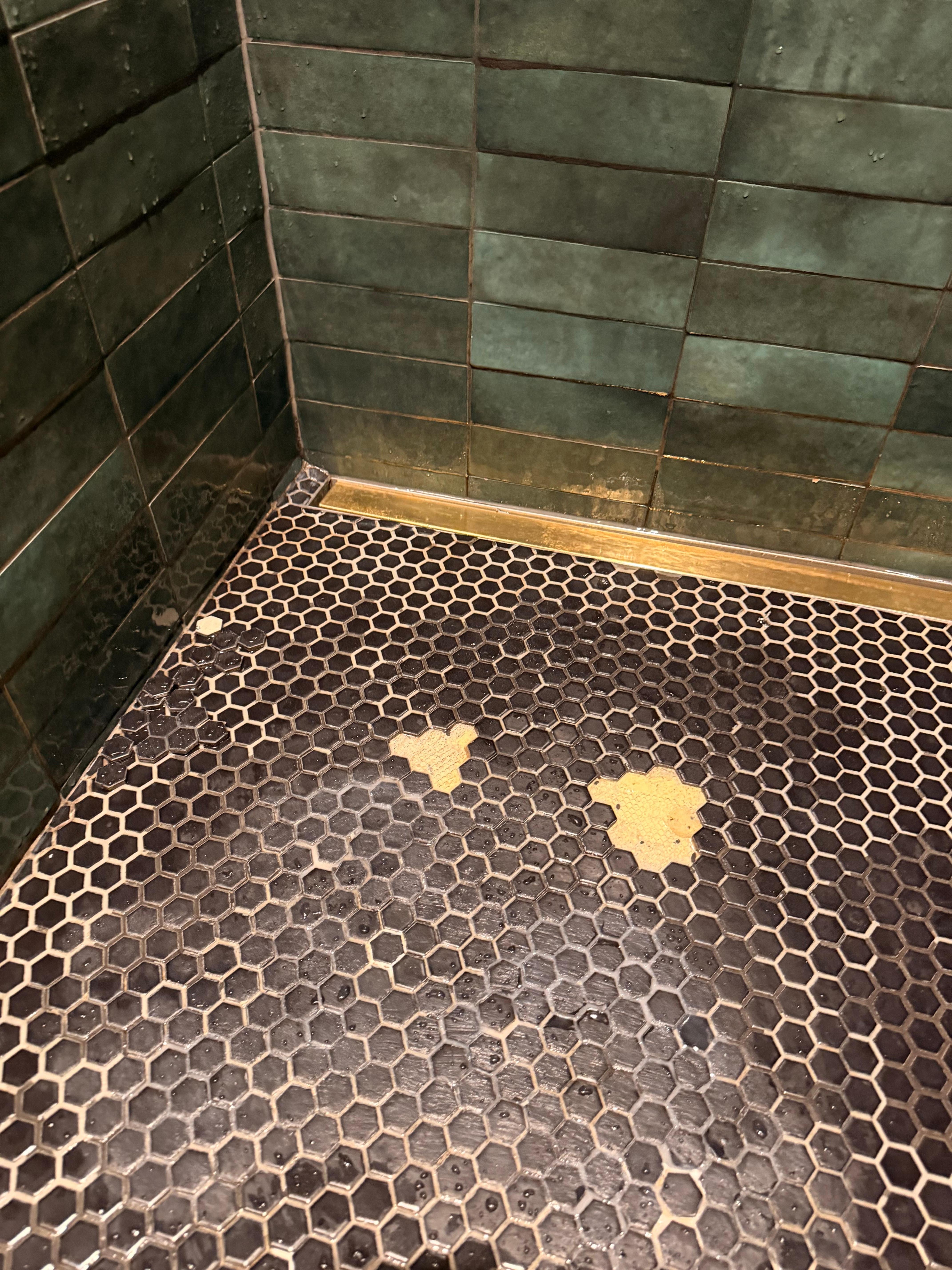 Tiles that lift away stuck to your feet. 