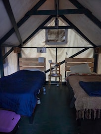 Inside our tent.