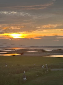 Sunset at low tide, taken from balcony