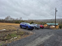 Parking area not far from each bunkie