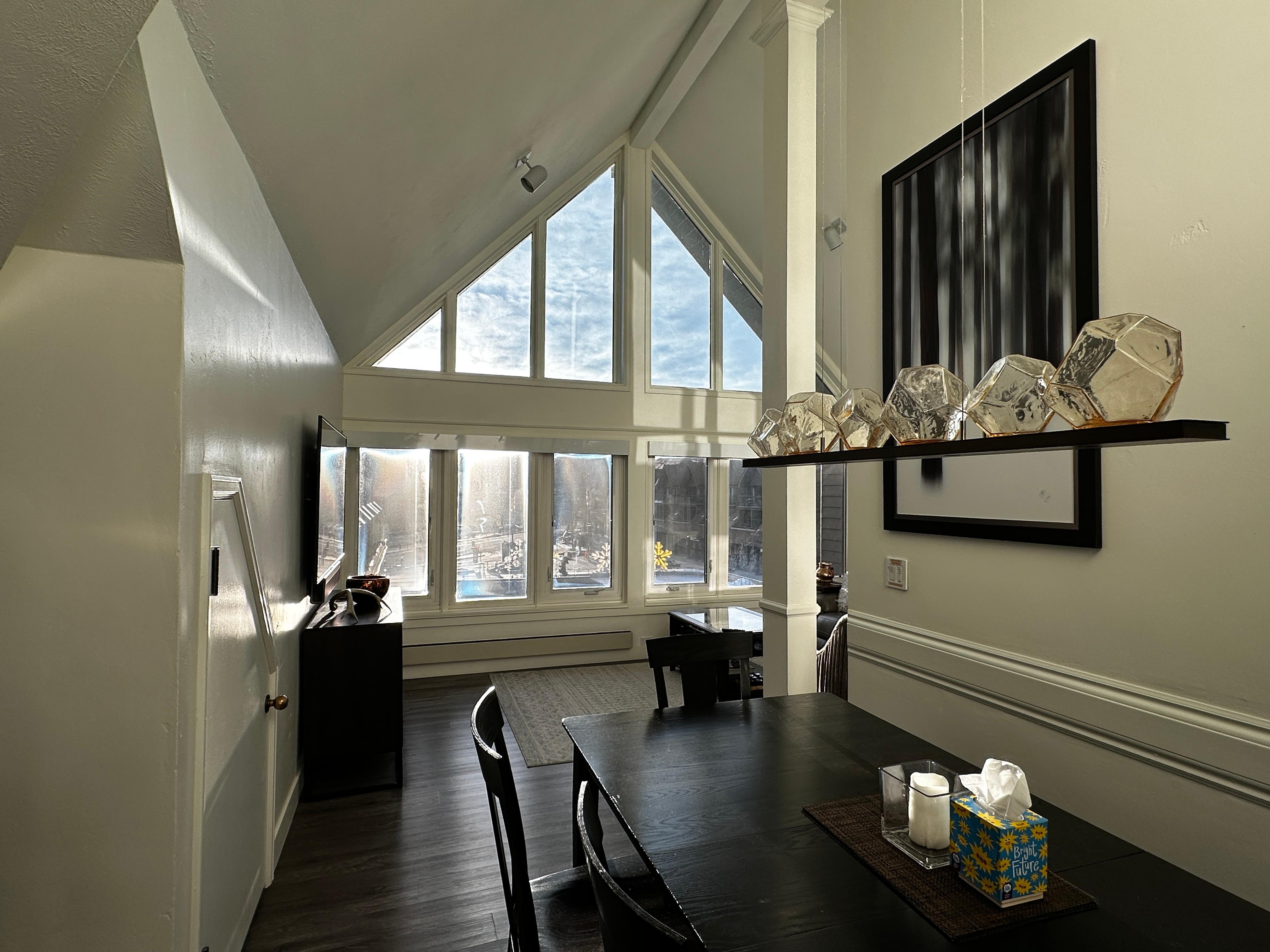 Main area; very bright with lovely windows. 