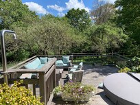 Overlooking lower balcony with hot tub