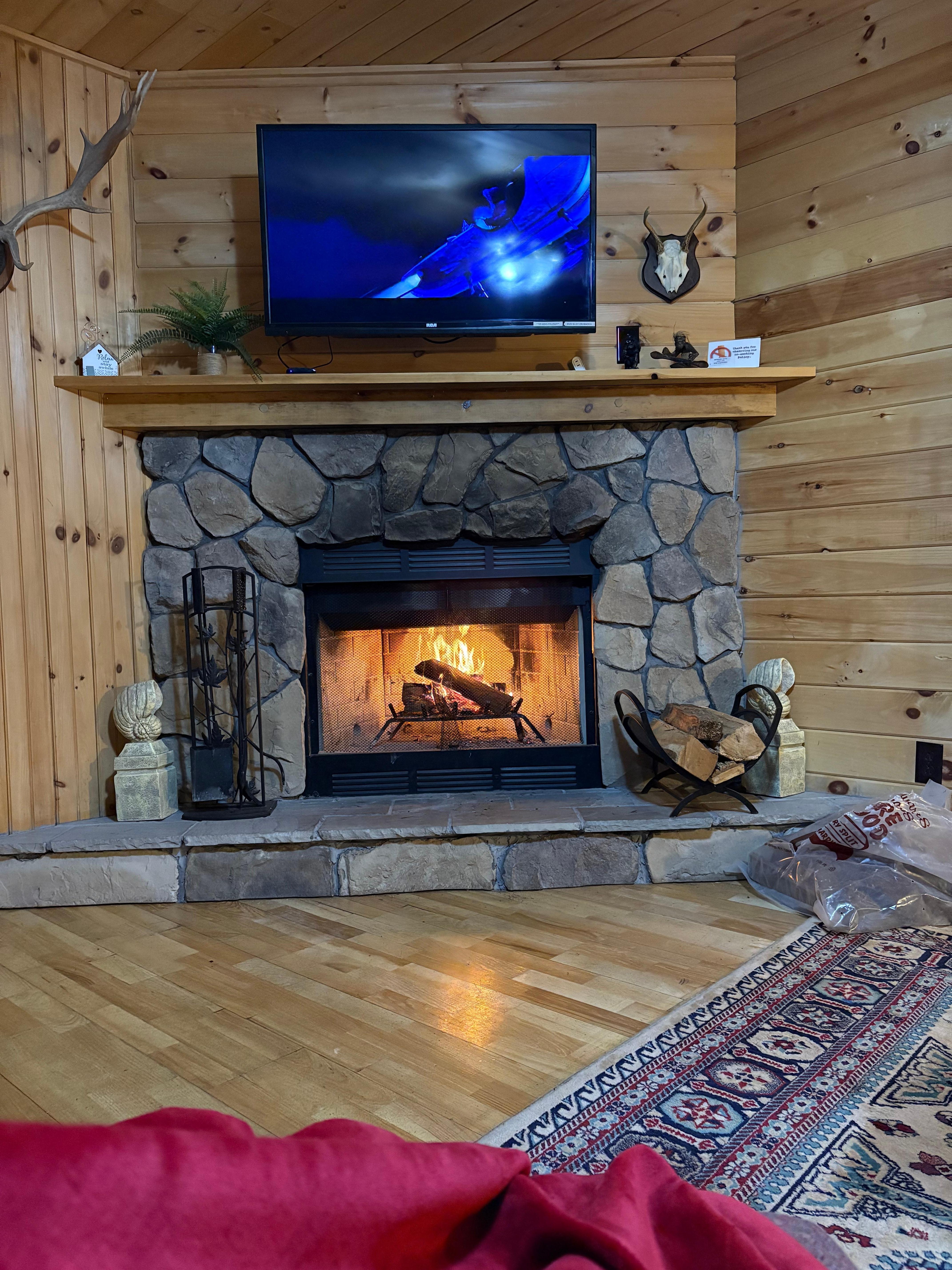 Fireplace in the cottage