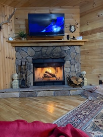 Fireplace in the cottage