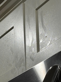 Kitchen cabinets condition when we arrived