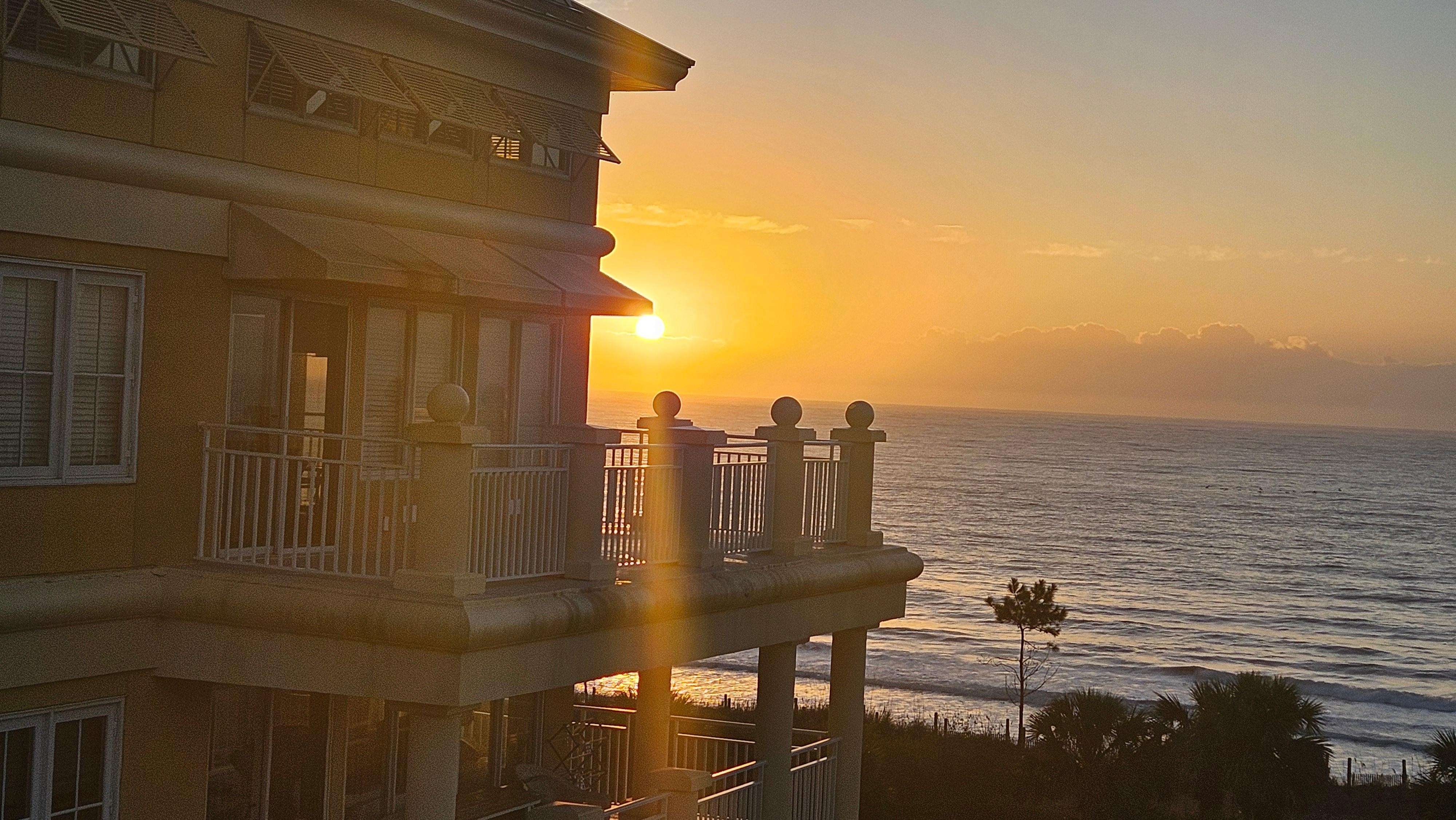 Sunrise on Villa balcony