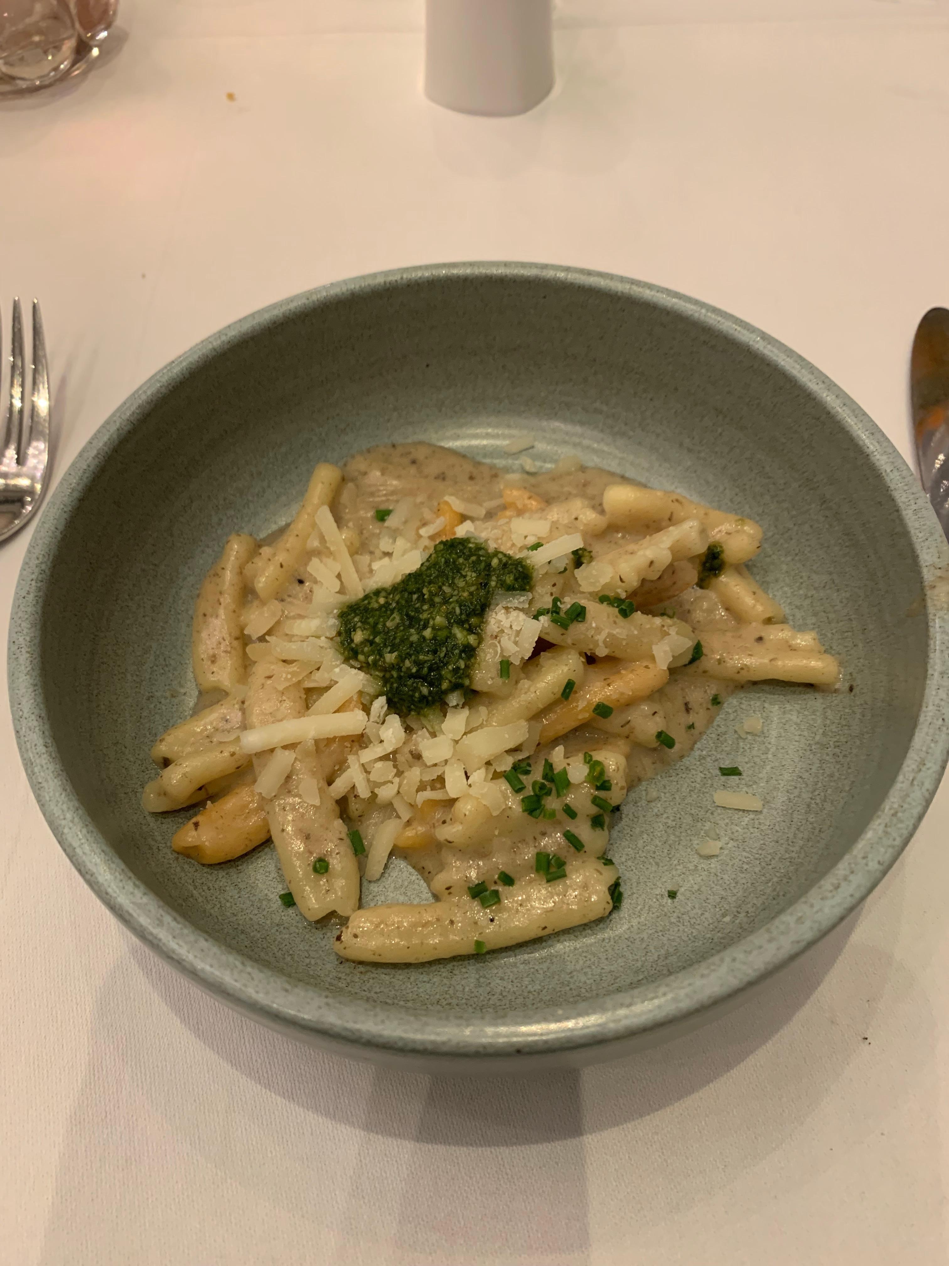 Abendessen Trüffelnudeln