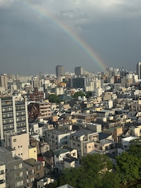 View with a rainbow on the 13th floor