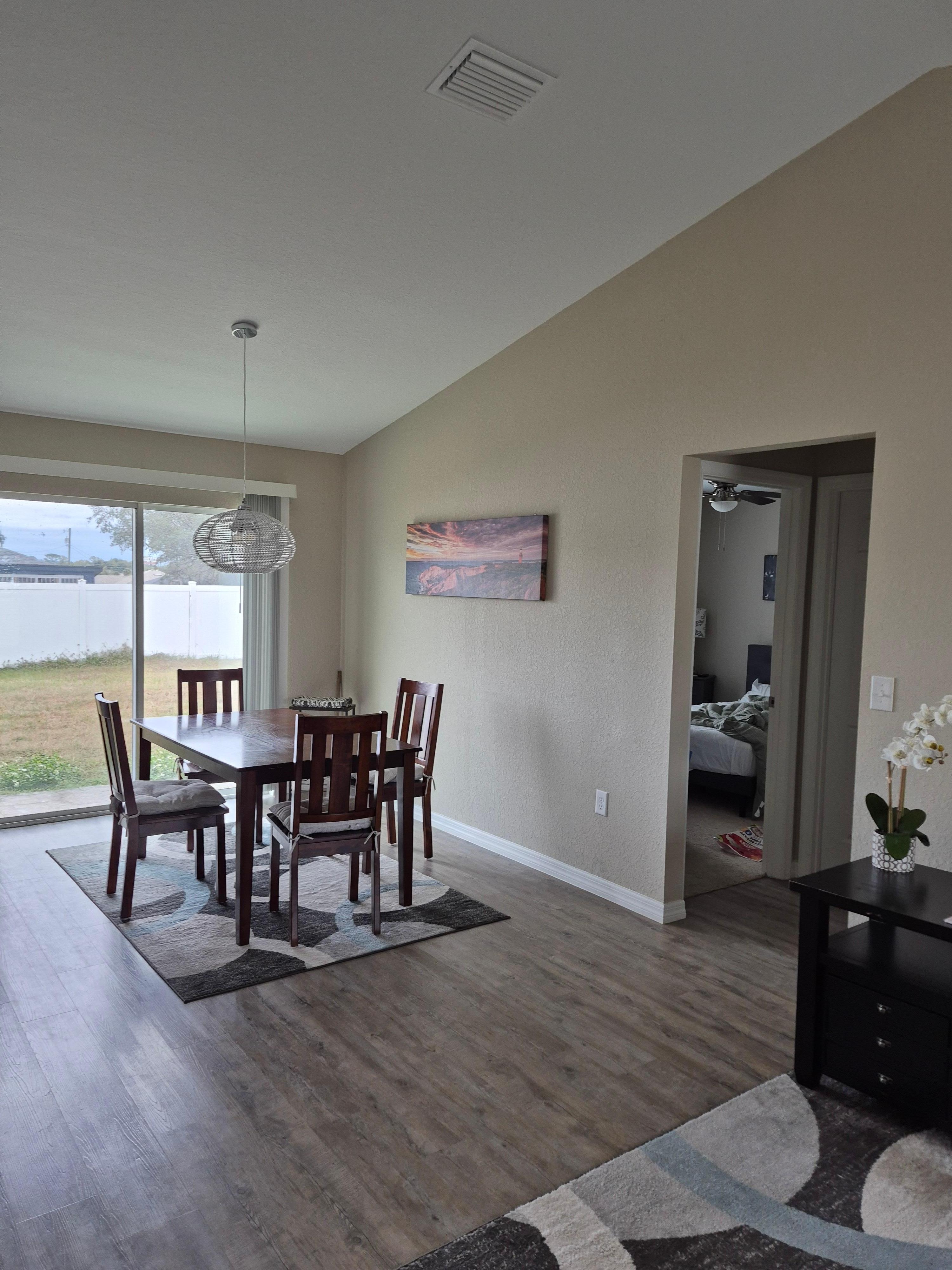 Dining room with nice view of backyard. Perfect for sipping your morning coffee.