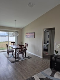 Dining room with nice view of backyard. Perfect for sipping your morning coffee.