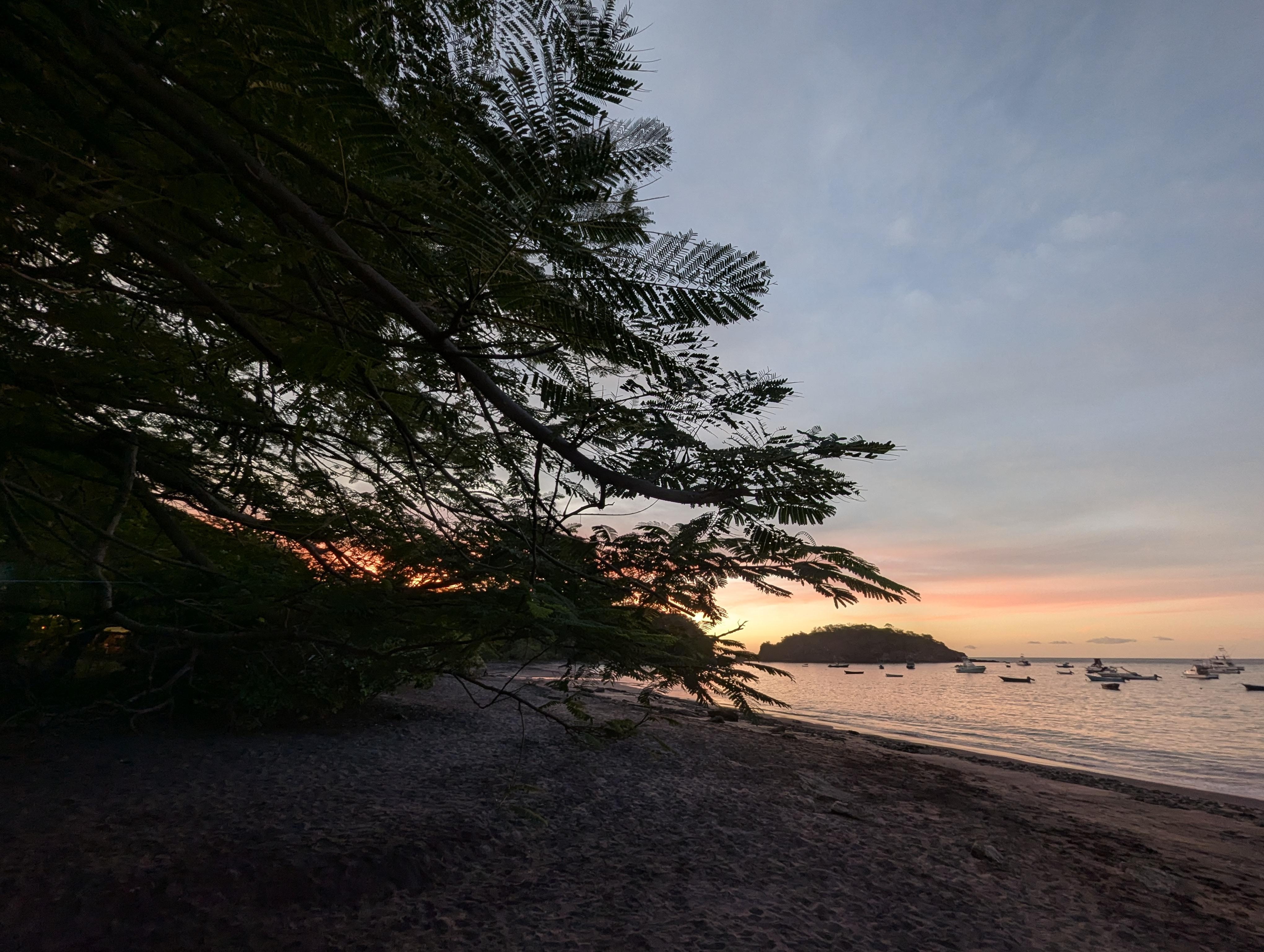 Sunset on the beach. 