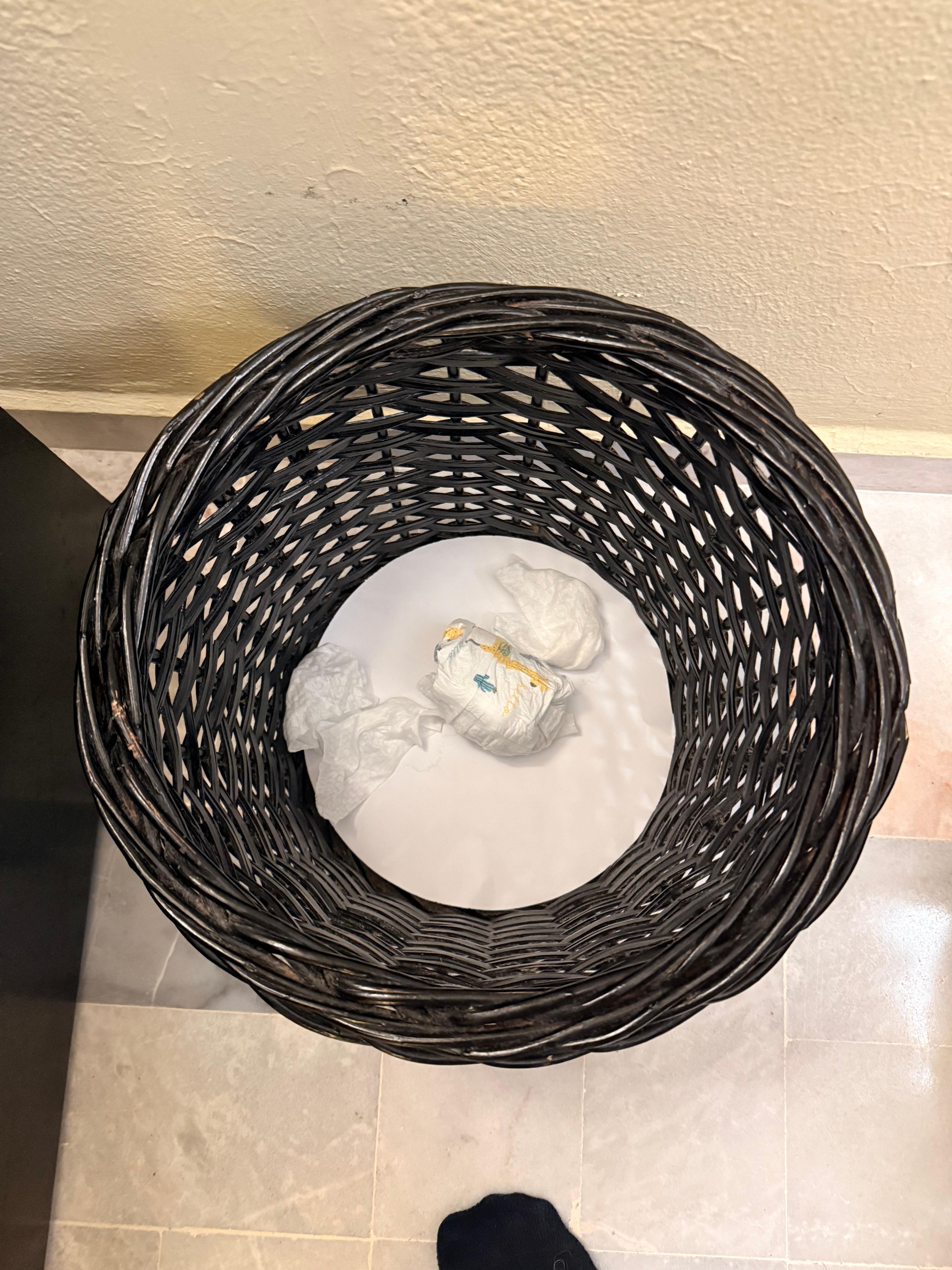 Dirty diaper left behind by housekeeping and notice it right after check in .
