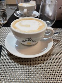 Cappuccino at the breakfast buffet.