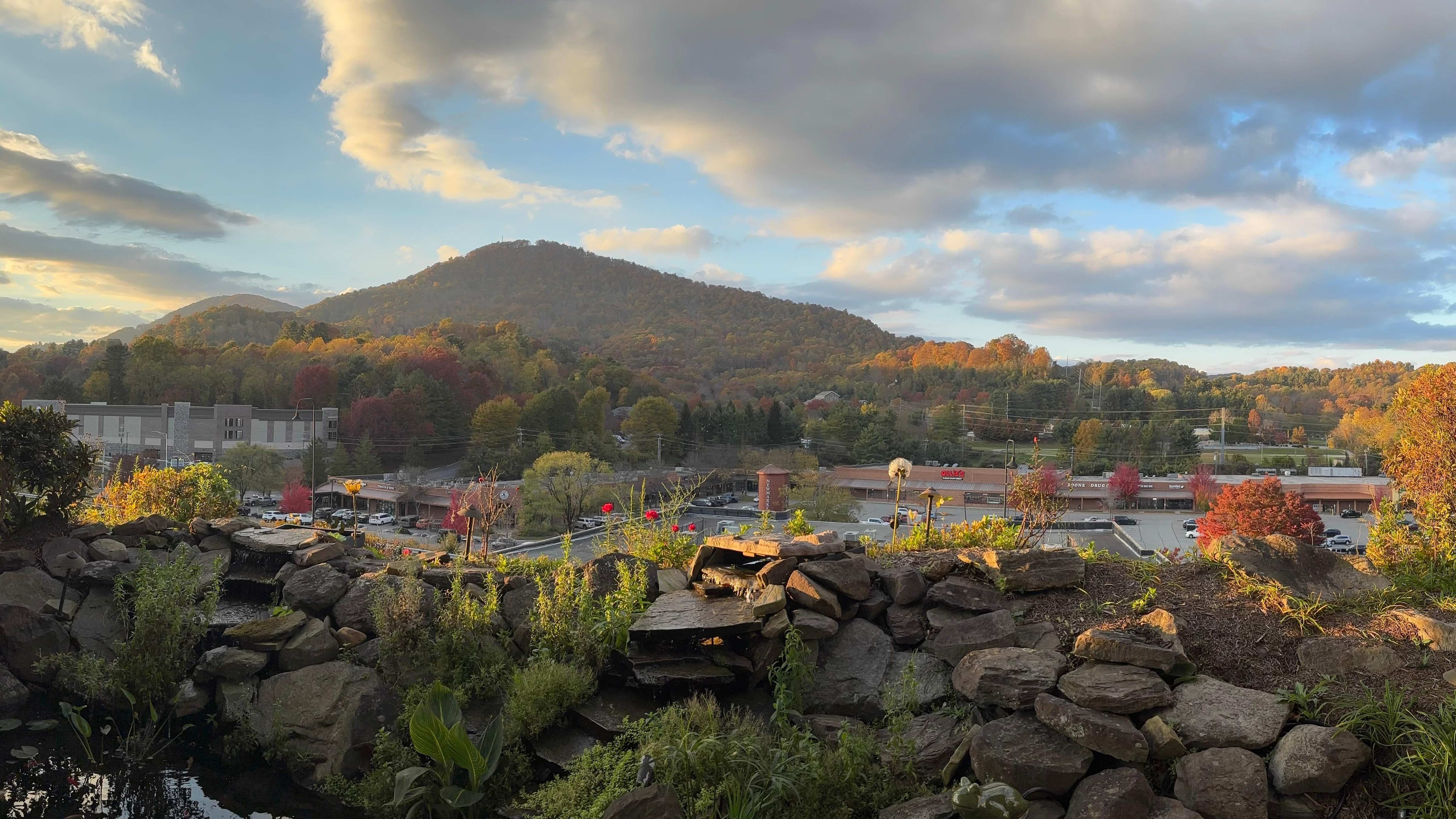 View from hotel porch. 
