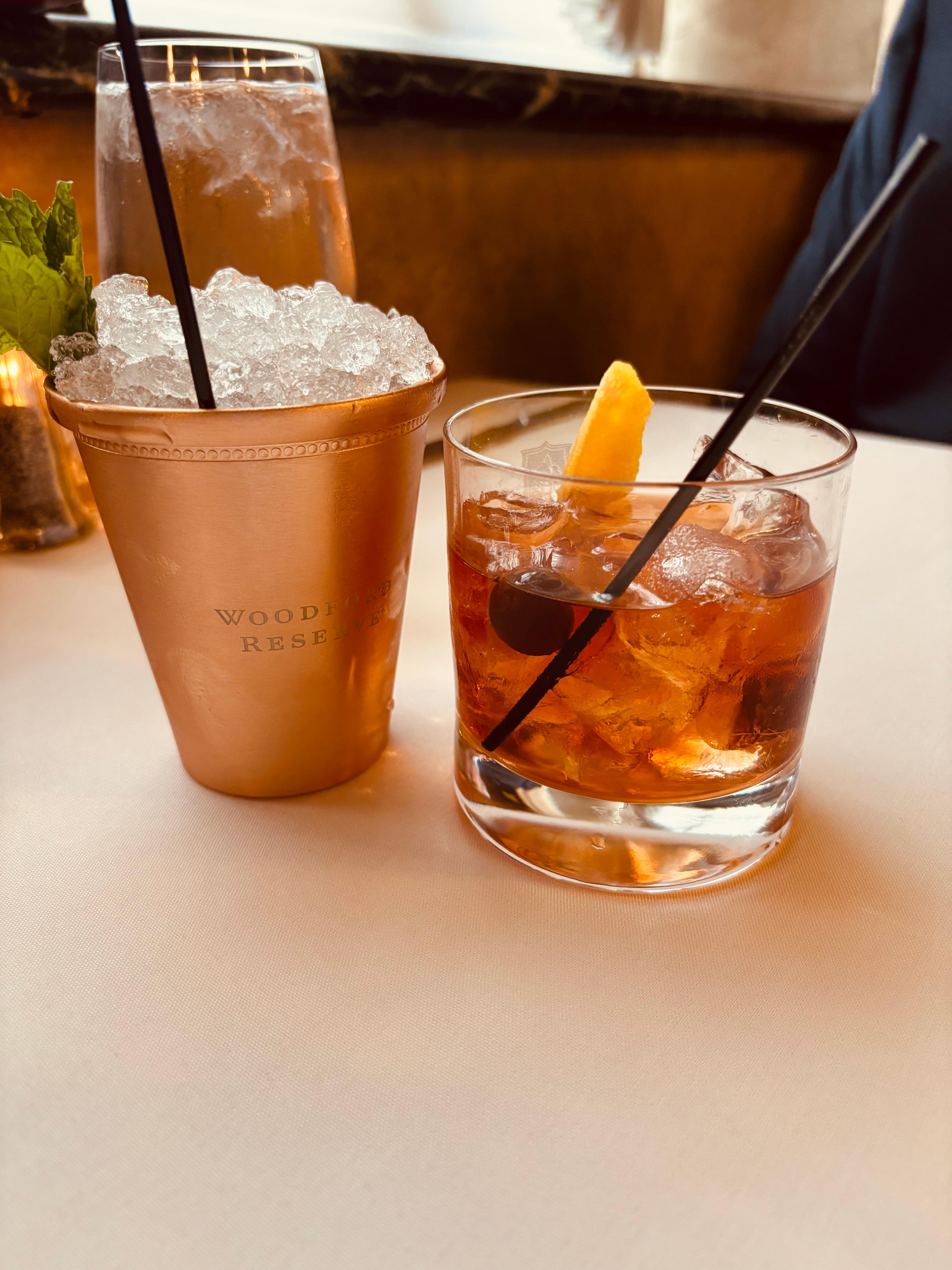 Iconic mint julep, and old fashion 