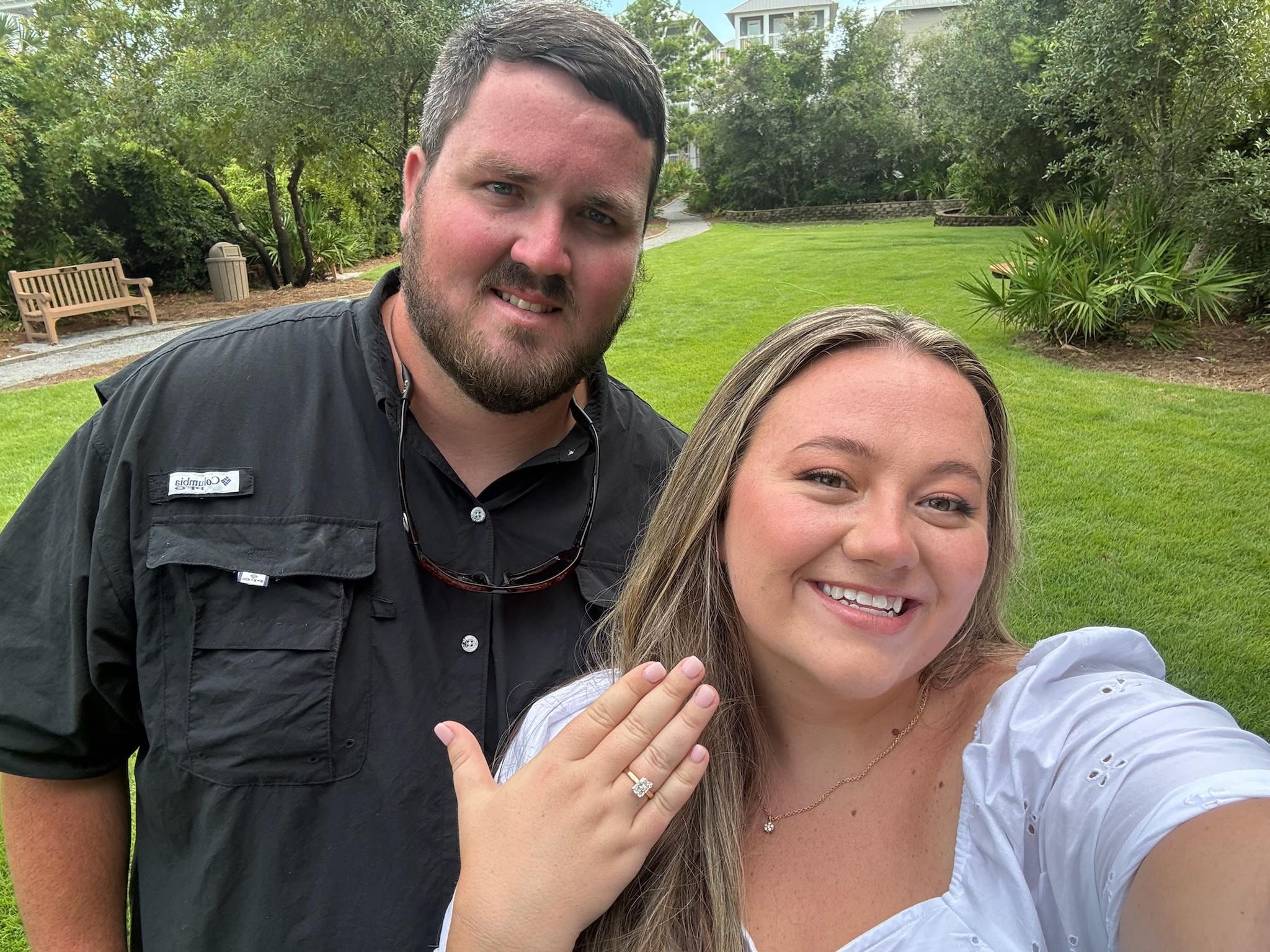 Newly engaged son and his beautiful fiancee