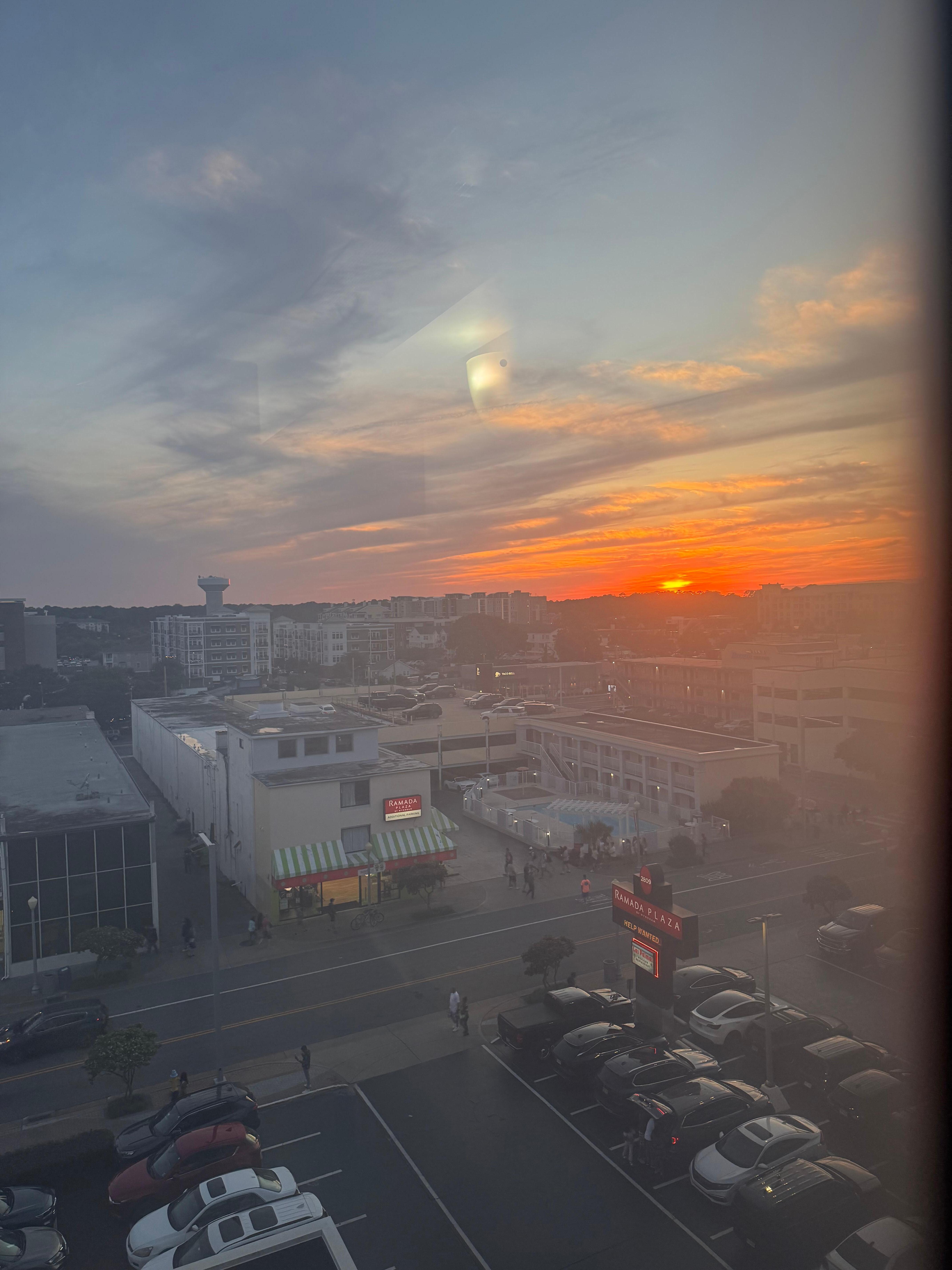 Sunset from hallway 