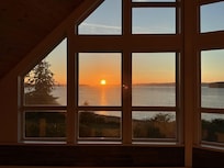 sunset framed by the large windows