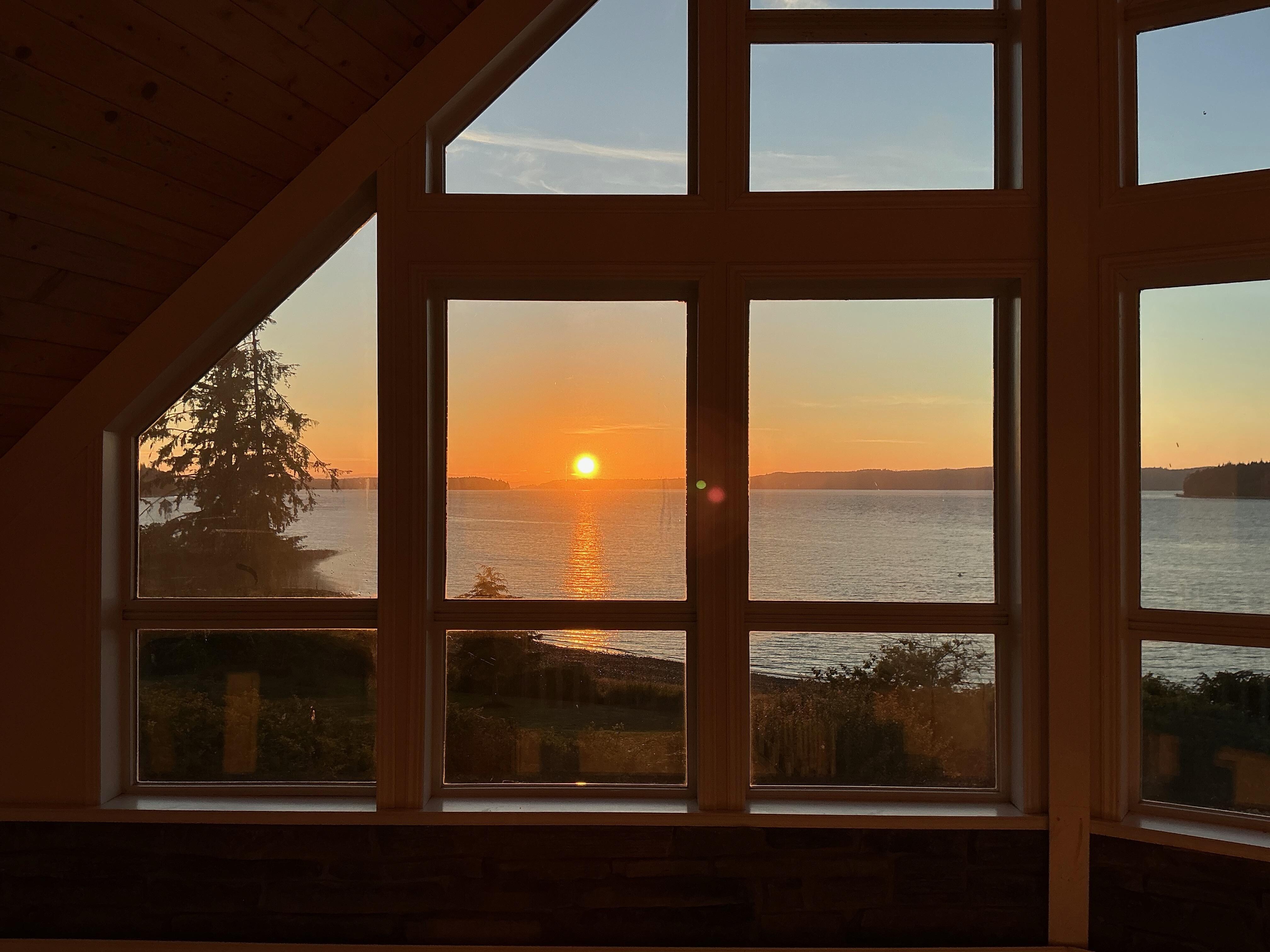 sunset framed by the large windows