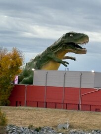 World’s largest dinosaur also visible from the balcony.
