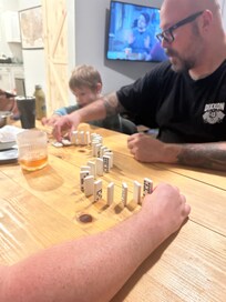 Large table for food, fun and games!